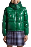 Moncler Karakorum Convertible Hooded Quilted Glossed-shell Down Jacket In Green