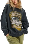 Billabong Ride In Cotton Blend Graphic Sweatshirt In Black Sands 2