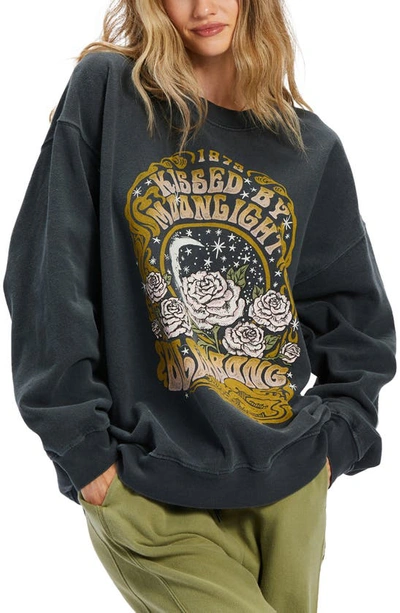 Billabong Ride In Cotton Blend Graphic Sweatshirt In Black Sands 2