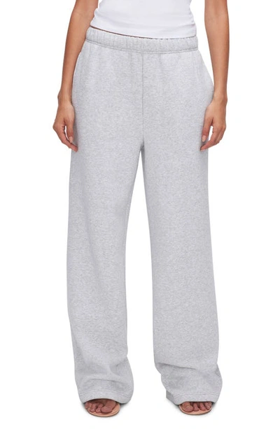 Good American Good Cotton Blend Wide Leg Joggers In Grey