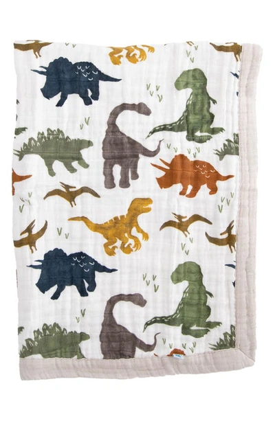 Little Unicorn Cotton Muslin Baby Quilt In Dino Friends