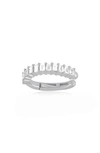 Ef Collection Diamond Baguette Ear Cuff In White Gold