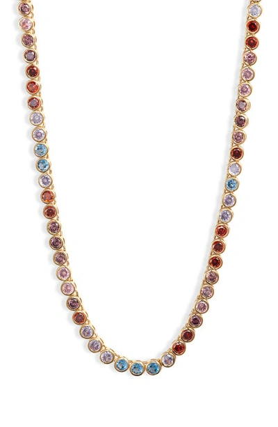 Madewell Tennis Necklace In Rainbow Multi