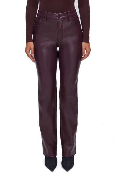 Good American Better Than Leather Faux Leather Good Icon Pants In Malbec003