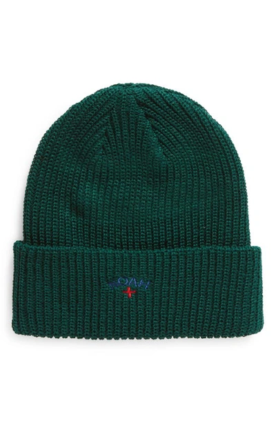 Noah Core Logo Embroidered Beanie In Forest Green