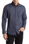 Nordstrom Tech-smart Trim Fit Check Stretch Button-down Shirt In Navy Blazer