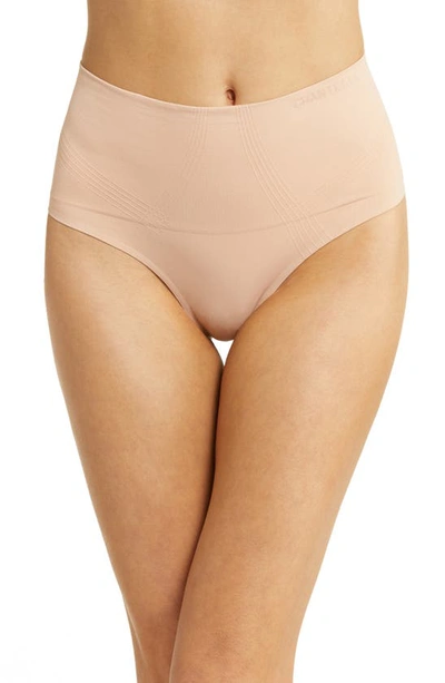 Chantelle Lingerie Smooth Comfort High Waist Thong In Clay Nude-0q