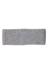 Sofia Cashmere Lattice Stitch Cashmere Knit Headband In Grey