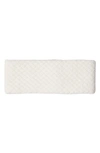 Sofia Cashmere Lattice Stitch Cashmere Knit Headband In Ivory