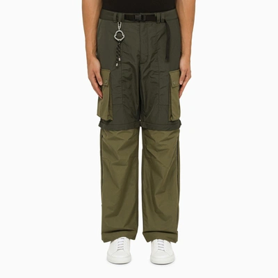 Moncler X Pharrell Williams Convertible Green Cargo Trousers In P80