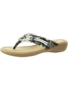 Minnetonka Silverthorne Womens Slip On Slides Thong Sandals In Black
