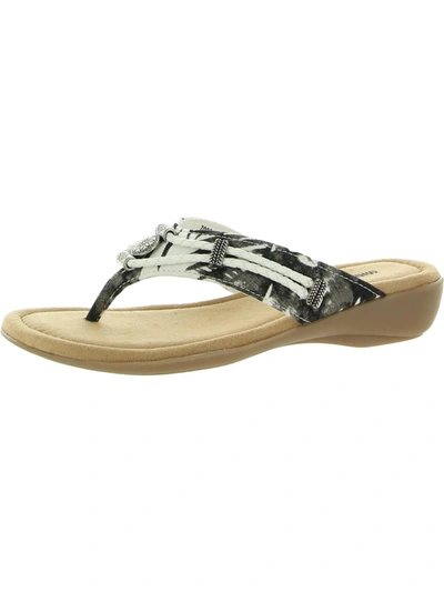 Minnetonka Silverthorne Womens Slip On Slides Thong Sandals In Multi