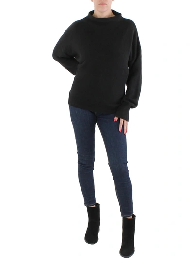 Karen Kane Womens Knit Ribbed Trim Mock Turtleneck Sweater In Black