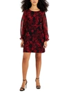 CONNECTED APPAREL PETITES WOMENS PRINTED FLORAL SHEATH DRESS