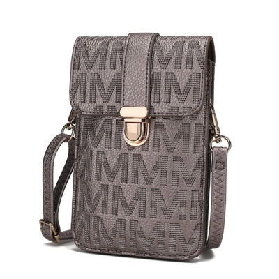 Mkf Collection By Mia K Ulla Signature Xl Phone Wallet Crossbody Handbag In Grey