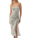 O'neill Tavia Floral Ruched Midi Sundress In Multi