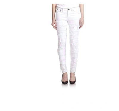 Rag & Bone Women Torn Skinny Jeans In White