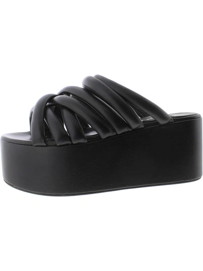 Simon Miller Maze Macada Womens Faux Leather Open Toe Platform Sandals In Black