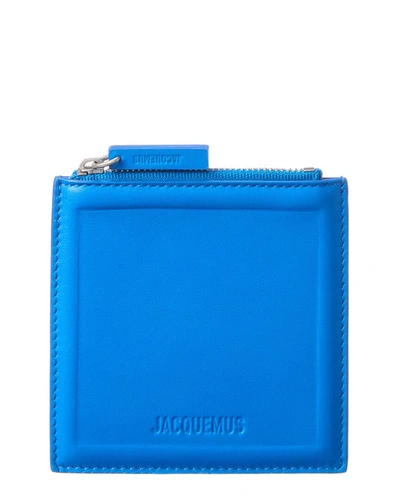 Jacquemus Logo Leather Coin Purse In Blue