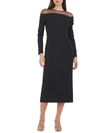 JS COLLECTIONS PLUS BRINELY WOMENS ILLUSION LONG SLEEVES COCKTAIL AND PARTY DRESS