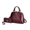 Mkf Collection By Mia K Nora Premium Croco Satchel Handbag In Red