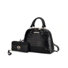Mkf Collection By Mia K Nora Premium Croco Satchel Handbag In Black