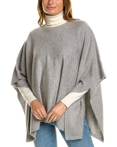 Vince Basic Boiled Wool & Cashmere-blend Poncho In Grey