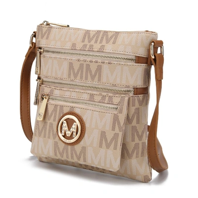 Mkf Collection By Mia K Beatrice M Signature Multi Compartments Crossbody In Beige