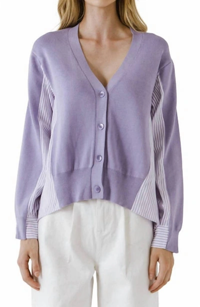 2.7 August Apparel Lovely Cardi In Lilac In Purple