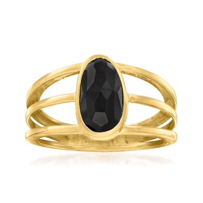 Canaria Fine Jewelry Canaria Black Onyx Open-space Ring In 10kt Yellow Gold