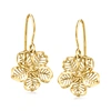 Ross-simons 14kt Yellow Gold Openwork Flower Drop Earrings In Yellow