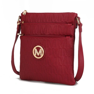 Mkf Collection By Mia K Lennit Embossed M Signature Crossbody Bag In Red