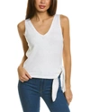 Splendid Berkeley Side Tie Cotton Sweater Tank In White