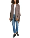 Majestic Draped Mélange Cotton-blend Cardigan In Grey