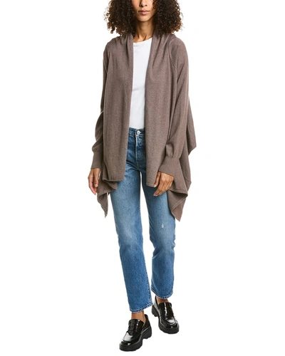 Majestic Draped Mélange Cotton-blend Cardigan In Grey
