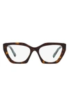 Prada 54mm Cat Eye Optical Glasses In Tortoise
