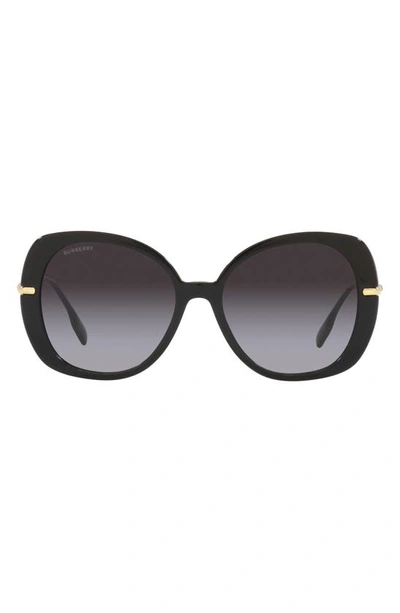 Burberry Eugenie 55mm Square Sunglasses In Black