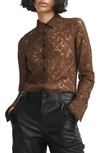 Rag & Bone Yvette Lace Shirt In Brown