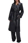 GOOD AMERICAN CHINO FAUX LEATHER TRENCH COAT