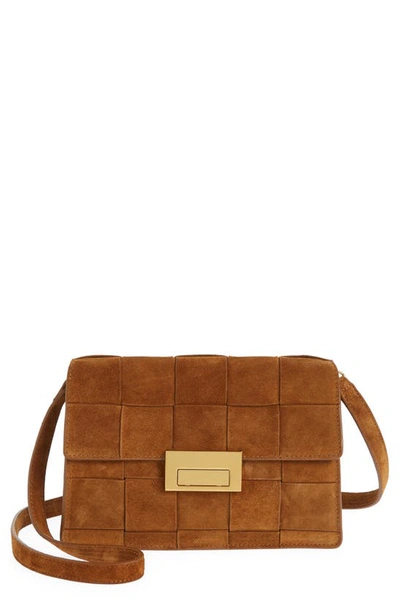 Loeffler Randall Delphine Woven Suede Minaudiere In Brown