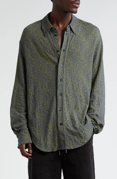 Eckhaus Latta Gray Shrunk Shirt In Cash