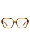 Tory Burch 54mm Square Optical Glasses In Light Wood