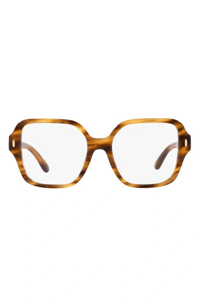 Tory Burch 54mm Square Optical Glasses In Light Wood