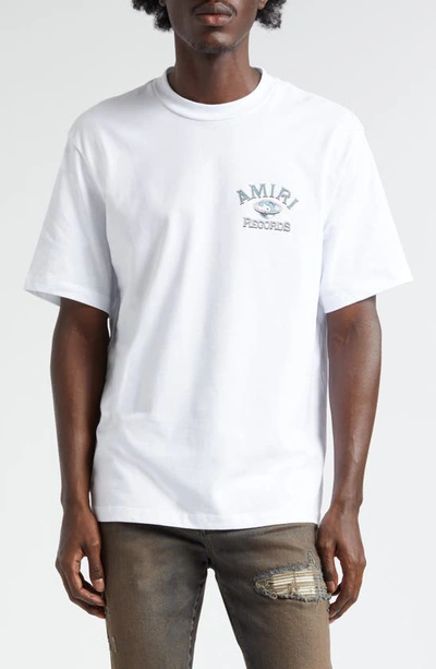 Amiri Global Records-print Cotton T-shirt In White