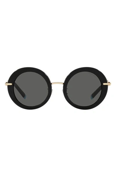 Tiffany & Co 50mm Tinted Round Sunglasses In Black