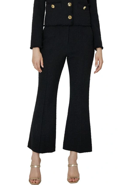 Milly Women's Betsy Flared Bouclé-knit Trousers In Black