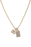 DOLCE & GABBANA MIXED METAL ID TAG PENDANT NECKLACE