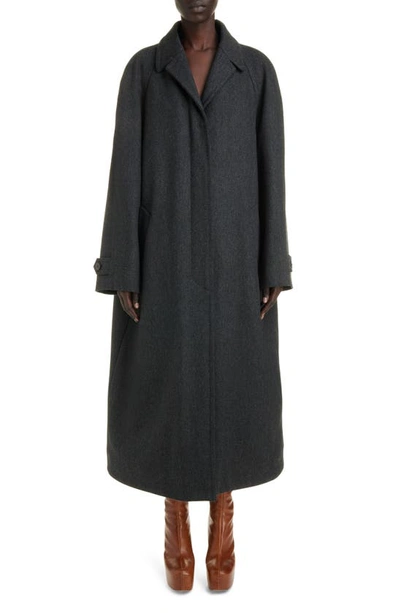 Dries Van Noten Rankin Oversize Herringbone Wool Coat In Anthracite 901