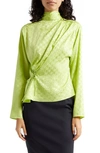 MOTHER OF ALL CORA LONG SLEEVE SILK BLEND TOP