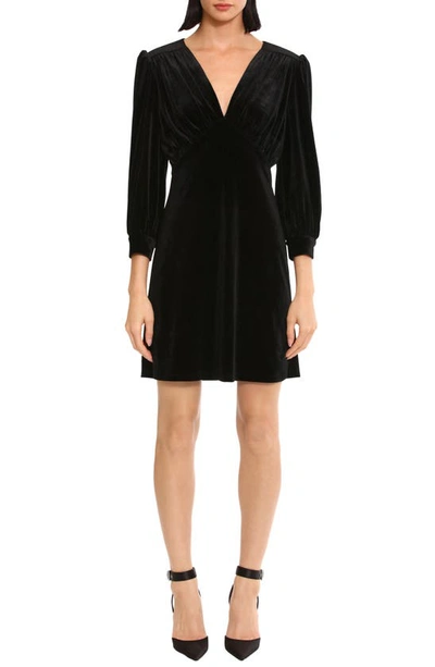 Donna Morgan For Maggy Stretch Velvet Cocktail Dress In Black